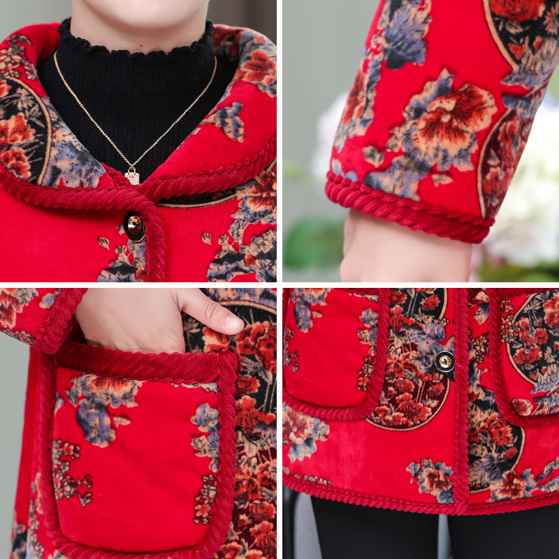 千丝鹿妈妈冬装外套加厚棉服 千丝鹿中老年女装