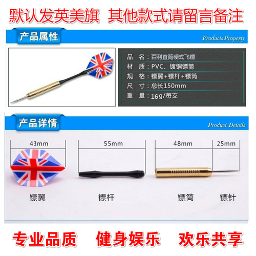 专业飞镖针儿童玩具飞镖摆摊扎气球团建比赛飞镖盘套装用硬式飞镖 - 图0
