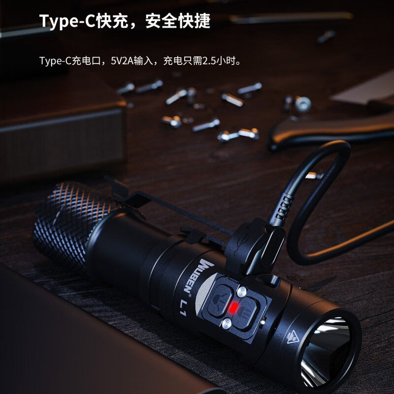 务本（WUBEN）L1手电筒强光远射2000流明聚泛光可旋转拐角磁吸 - 图2