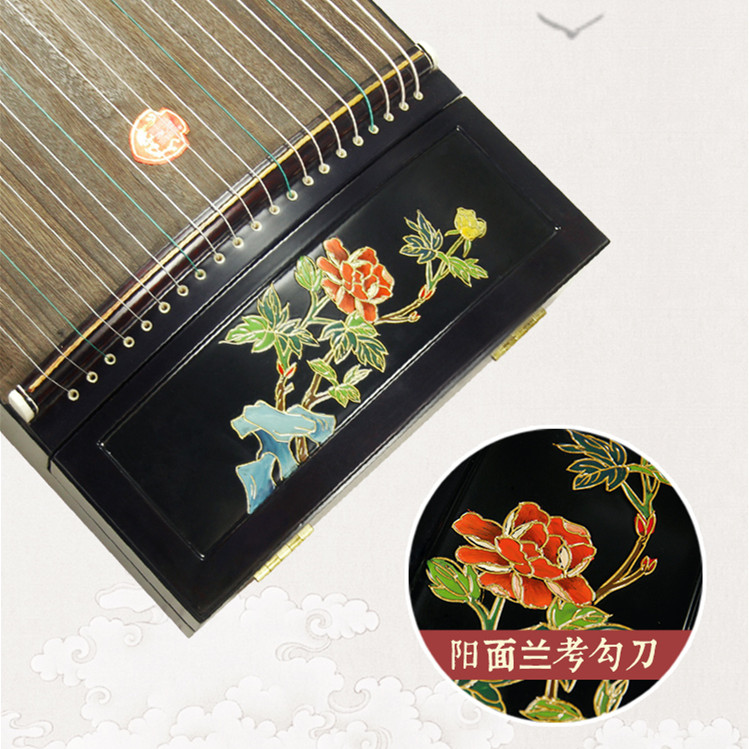 扬州州际乐器专营店扬州龙凤古筝双弧黑檀勾刀花开富贵儿童成人初学者考级专业演奏0