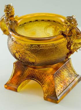 琉璃貔貅聚宝盆招财摆件客厅书房玄关电视柜聚财装饰开业乔迁送礼