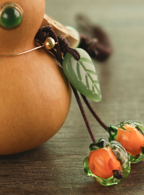 珍悦镶嵌玉石琉璃葫芦挂件摆件