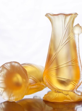 珍悦琉璃莲花花瓶摆件