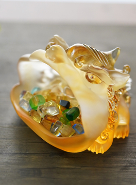 珍悦琉璃吞金兽貔貅创意摆件