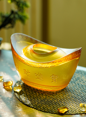 琉璃招财进宝元宝聚宝盆桌面摆件