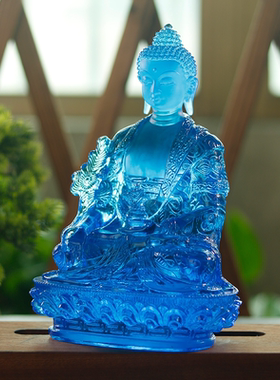 古法琉璃药师佛佛像摆件