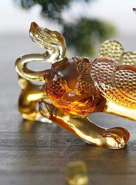 珍悦古法琉璃麒麟貔貅摆件