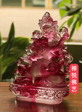 真琉璃五路姓财神藏传佛像摆件