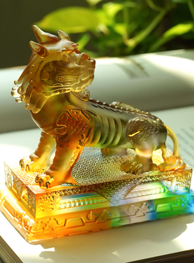 珍悦琉璃九华山瑞兽谛听摆件