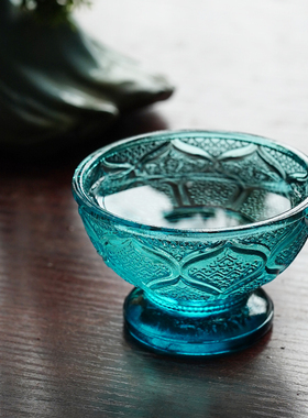 珍悦古法琉璃吉祥莲花供水杯供碗