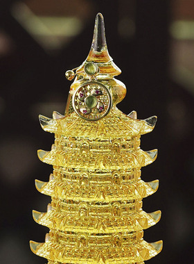 珍悦古法琉璃步步高升文昌塔摆件