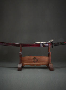 龙泉周匠手工大马士革纹日本刀