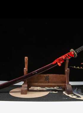 手工一体日本刀武士刃打刀T10钢覆土烧刃刀剑居合katana未开刃