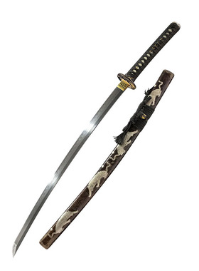 外贸大马士革纹日本刀东洋武士