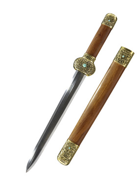 龙泉市手工一体短剑花纹钢小剑