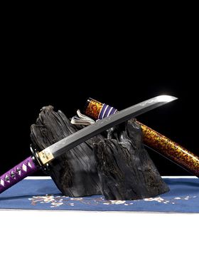 龙泉刀剑12寸T10钢烧刃淬水日式