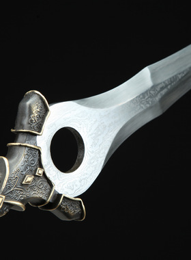 龙泉市刀剑花纹钢一体影视硬剑