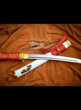 龙泉高锰钢一体锻打短刀小刀武士