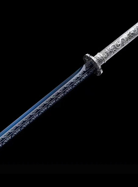 唐横刀一体锰钢烤蓝战刀绣春刀