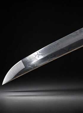 大马士革纹日本太刀东洋武士刃龙泉手工一体长刀武式Tachi未开刃