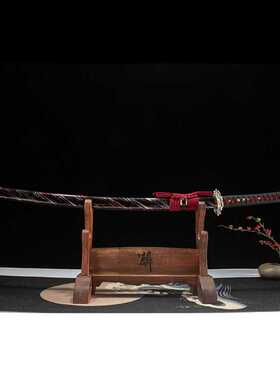 日本武式刀高锰钢锻打一体长刀东洋武士刃居合刀黑色钢刀未开刃