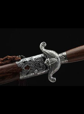 龙泉花梨木鞘碳钢手工送礼收藏