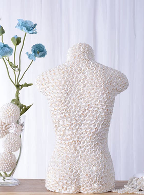 高级感创意珍珠贝壳雕塑艺术人物摆件现代轻奢酒店民宿新居软装