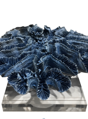 海印象现代轻奢新中式酒店样板房售楼处客厅书房珊瑚树摆件装饰品