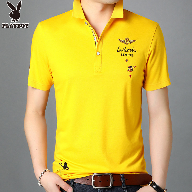 花花公子t恤男短袖翻领韩版夏季t playboy大象T恤