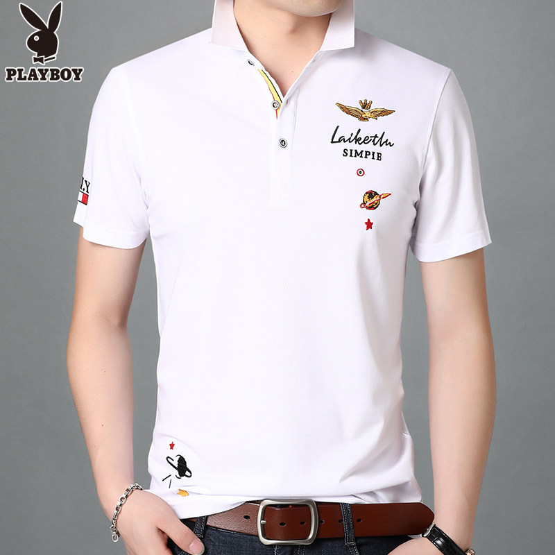 花花公子t恤男短袖翻领韩版夏季t playboy大象T恤