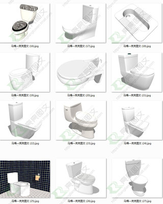 浴室卫生间卫浴草图大师模型库sketchup马桶洗手盆浴缸淋浴SU素材_虎窝淘