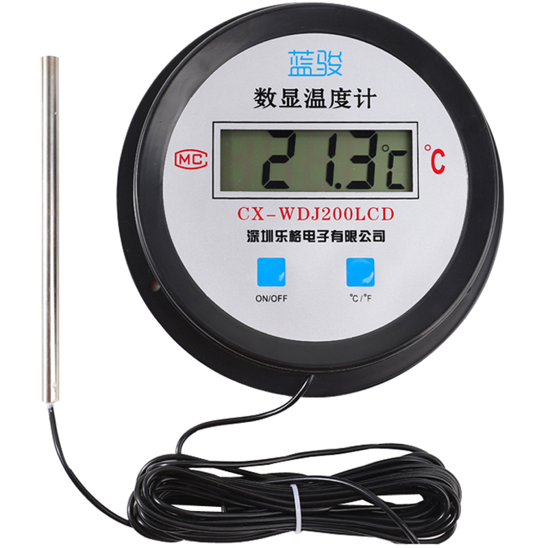 Digital thermometer special for aquaculture with probe and line industrial water temperature aquatic pond greenhouse electronic meter display