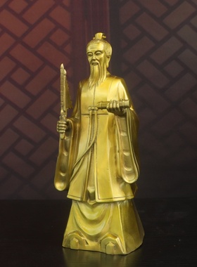 黄铜姜子牙神像摆件姜太公家居摆