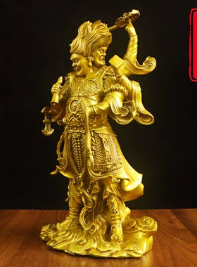 黄铜天蓬元帅北极四圣桌面摆件