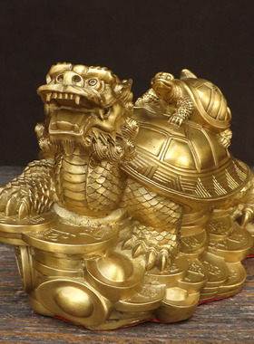 黄铜家居玄关母子龟龟上龟龙龟