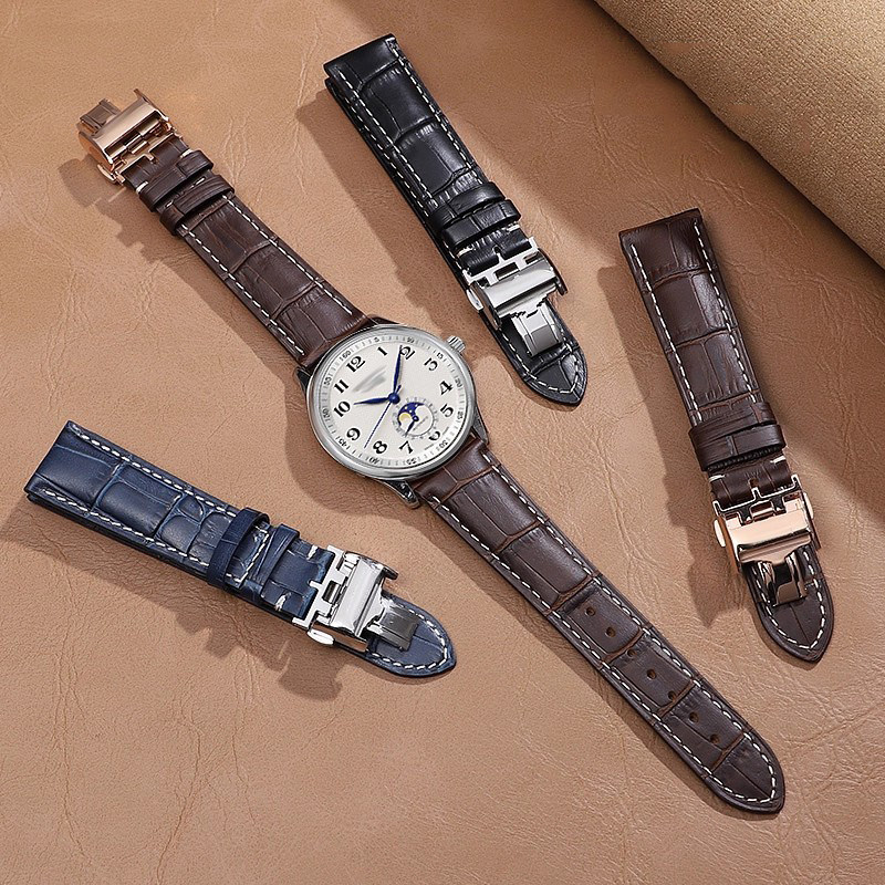 isely适用浪琴名匠表带月相康卡斯瑰丽真皮蝴蝶扣手表带男 L2系列,淘宝优惠券,粉丝福利购,淘宝优惠卷