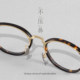 Retro gold myopia glasses frame men's pure titanium plate round frame can be equipped with degree anti-blue light discoloration eye glasses frame trend