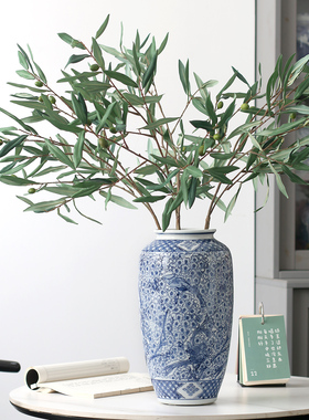 客厅手感带果橄榄枝仿真绿植插花