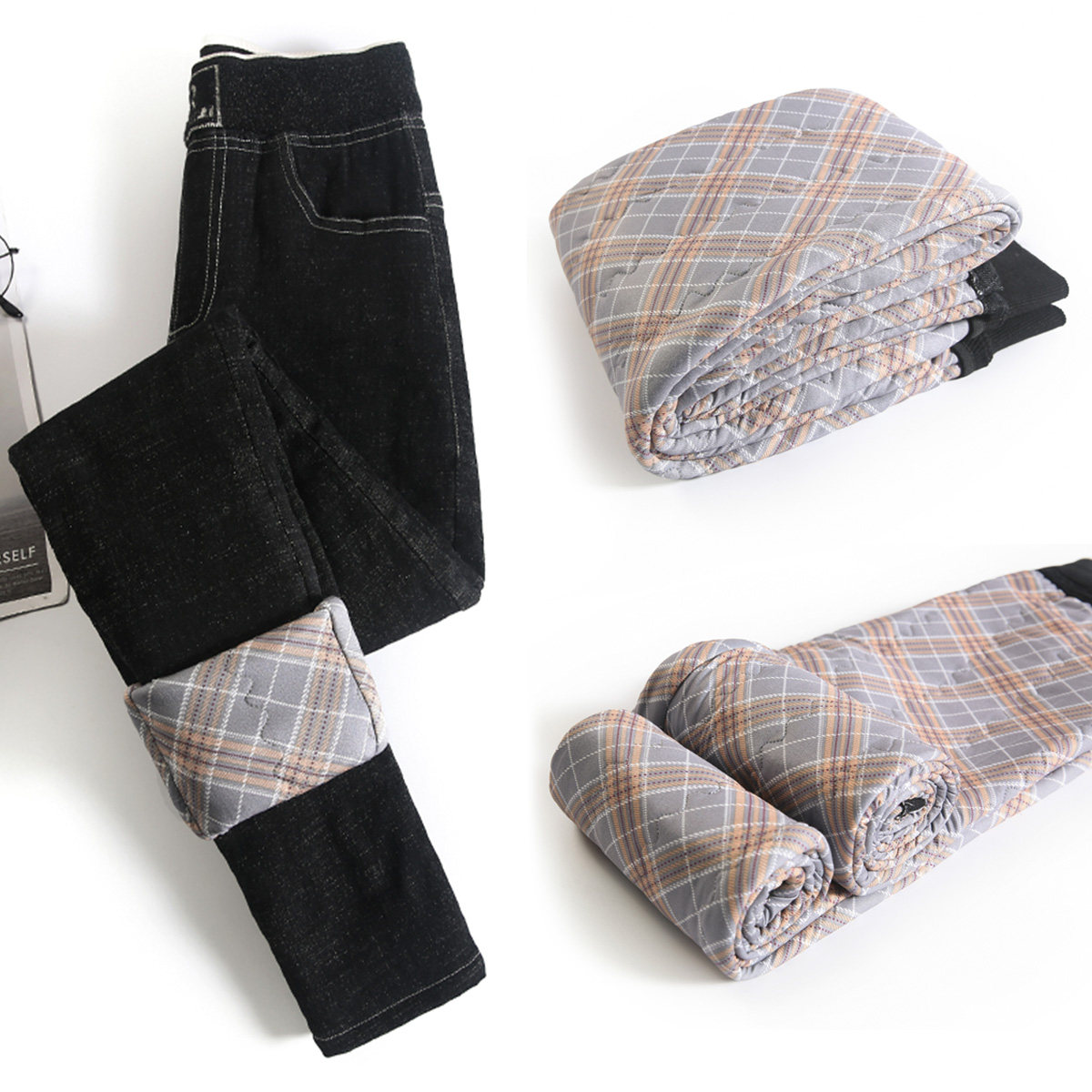 冬季加绒加厚高腰外穿棉裤女 禹诺居牛仔裤