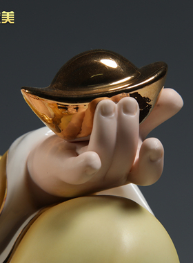 晟美陶瓷16寸八方来财弥勒佛像