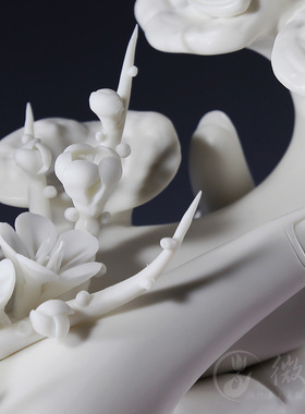 如意白瓷摆件大小号时尚风装饰品