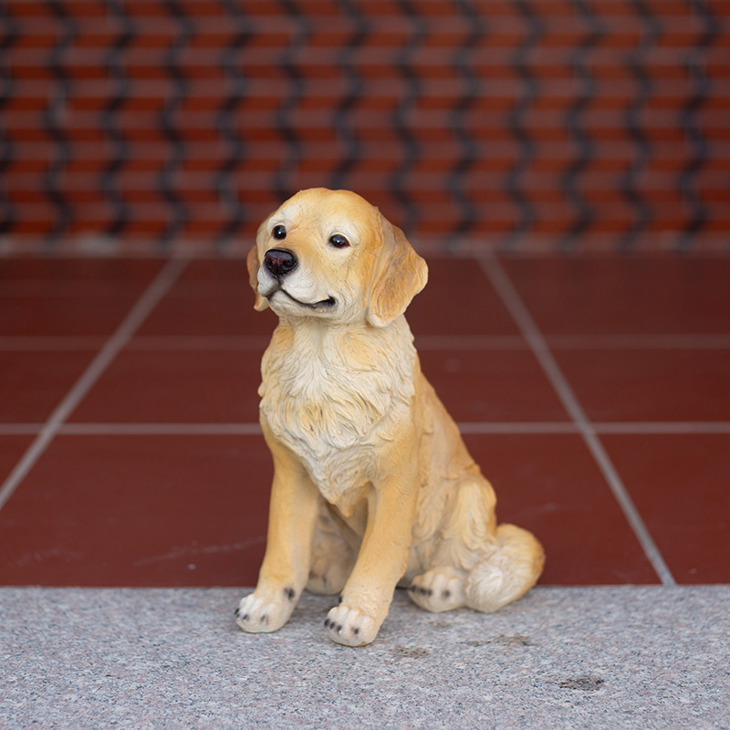 仿真柴犬落地摆件花园庭院家居装饰动物仿真八哥金毛狗狗模型摆件 - 图1