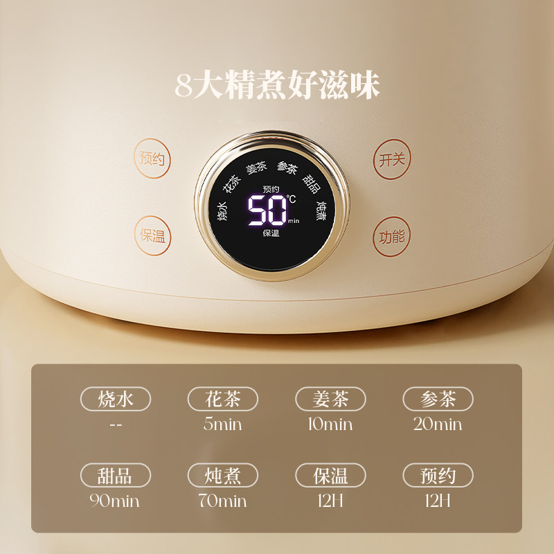 OIDIRE偶点全玻璃养生壶纯玻璃烧水壶办公室炖煮茶壶一体电热水壶