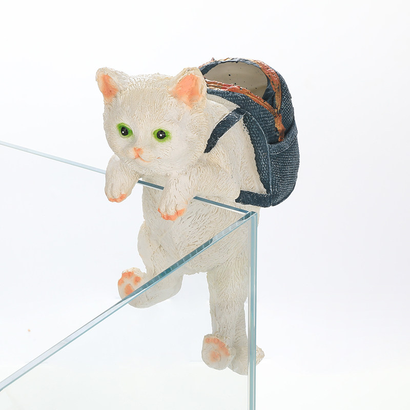 鱼缸造景猫咪背包缸边悬挂摆件水族箱办公桌创意可爱装饰全套布景,淘宝优惠券,粉丝福利购,淘宝优惠卷