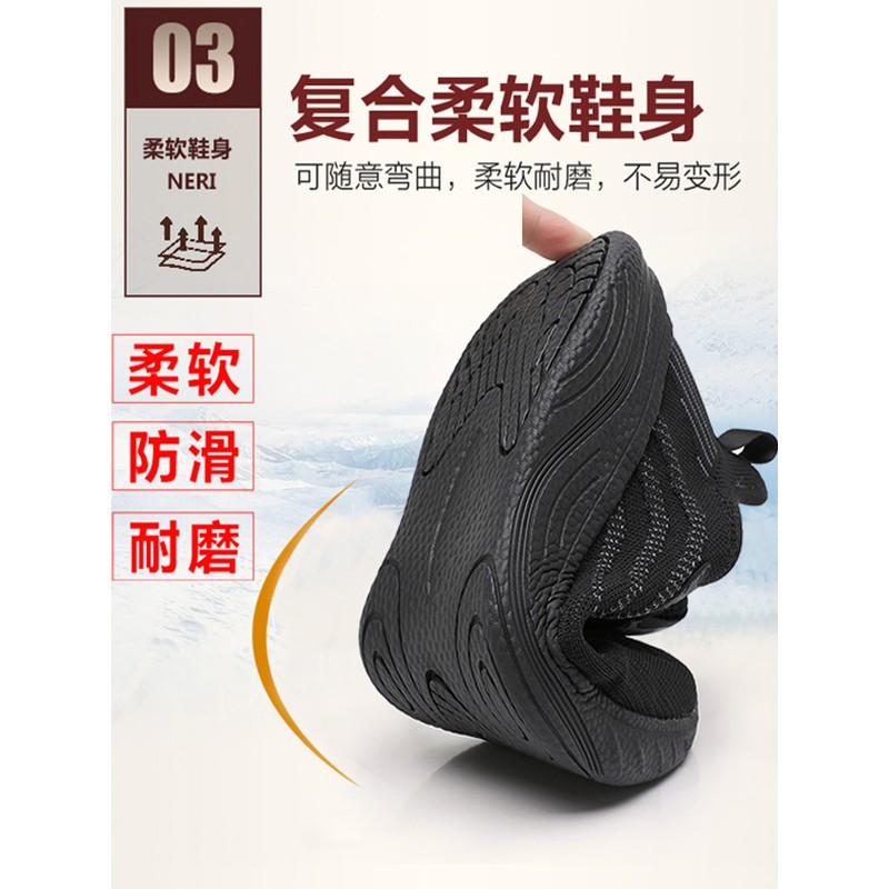 老北京男冬棉鞋超轻爆米花厚底爸爸时尚运动鞋加绒保暖防滑跑步鞋 - 图3