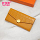Crocodile pattern long soft cowhide genuine leather wallet put on mobile phone