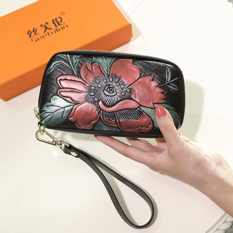 2022新款真皮时尚妈妈买菜零钱包 丝芙伦女士包袋