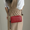 Double zipper genuine leather clutch 2021 soft cowhide casual