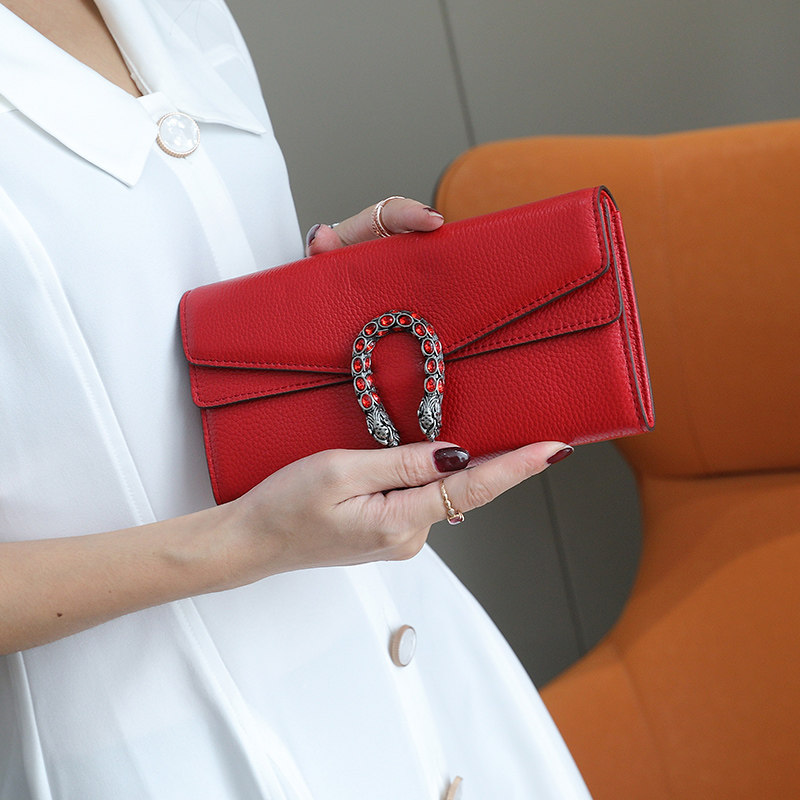 真皮长款女气质2020新款酒神钱包 丝芙伦钱包