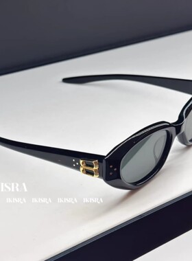 jennie同款金属架椭圆猫眼墨镜